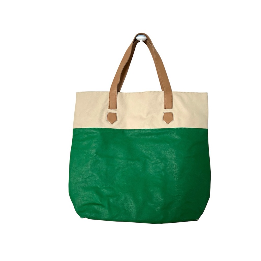 H&M Green and Tan Tote Bag